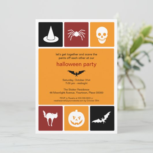 Icônes simples Invitation de la fête d'Halloween (Debout devant)