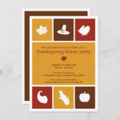 Icônes simples Thanksgiving Diner Invitation (Devant / Derrière)