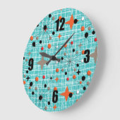 Iconic 1950's Atomic Starburst Retro Design Grote Klok (Hoek)