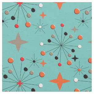 Iconic 1950's Atomic Starburst Retro Design Stof
