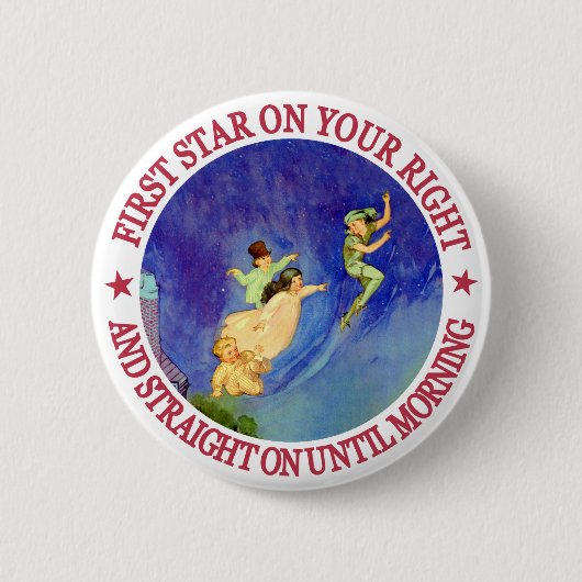 ICONIC-AFBEELDING VAN PETER PAN RONDE BUTTON 5,7 CM (Voorkant)