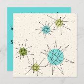Iconic Atomic Starbursts Invitation Kaart (Voorkant / Achterkant)