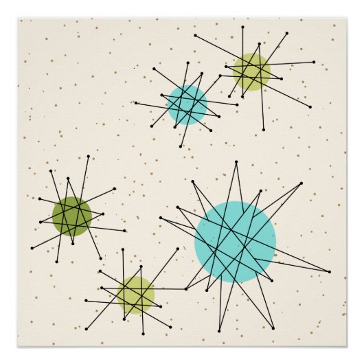 Iconic Atomic Starbursts Poster Perfect Poster (Voorkant)