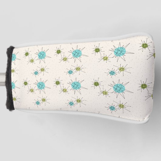 Iconic Atomic Starbursts Putter Hoesje Golfheadcover (Voorkant)