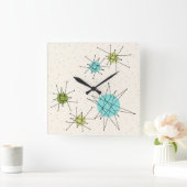 Iconic Atomic Starbursts Square Wall klok (Huis)