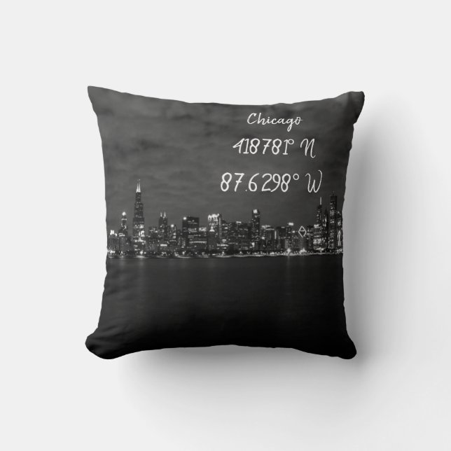 Iconic Chicago Skyline Coordinates Kussen (Voorkant)