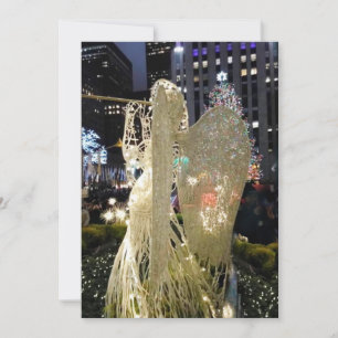 Iconic Elegant Angel op Rockefeller Plaza FLAT Feestdagenkaart