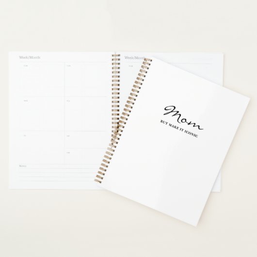 Iconic Fun Witty Cool Mom Minimalist Planner (Devant avec enveloppe)