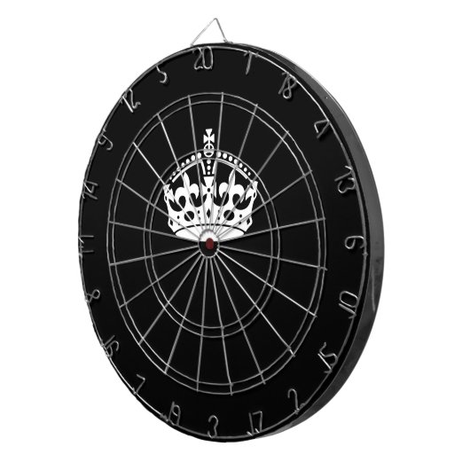 Iconic Keep Calm Crown on Black Dartbord (Voorkant Rechts)