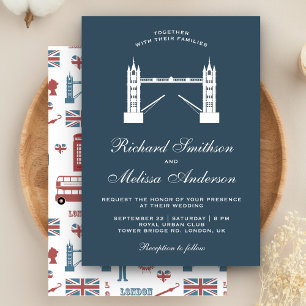 Iconic London Tower Bridge Wedding Invitation Kaart