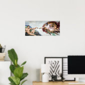 Iconic Michelangelo Creation of Adam Poster (Thuiskantoor)