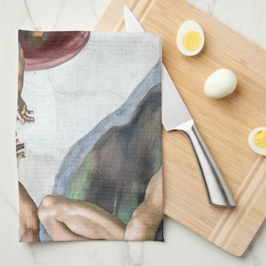 Iconic Michelangelo Creation of Adam Theedoek (Quarter Fold)