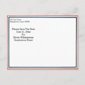 Iconic  oom Sam redt het Date Afstuderen Aankondigingskaart (Achterkant)