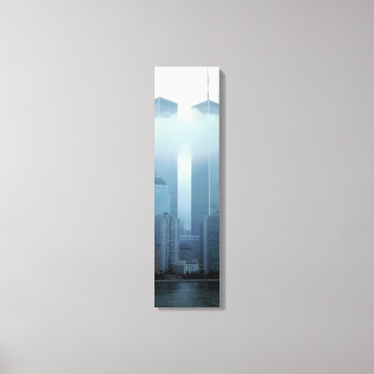 Iconic Twin Towers Behind Cloud Vertical Canvas (Voorkant)