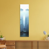 Iconic Twin Towers Behind Cloud Vertical Canvas (Insitu (Woonkamer))