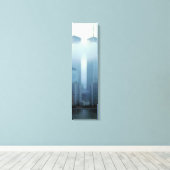 Iconic Twin Towers Behind Cloud Vertical Canvas Afdruk (Insitu (Houten vloer))