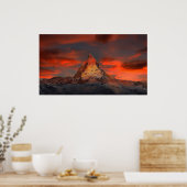 Iconisch alpiene bergmatterhorn op zonsondergang poster (Keuken)