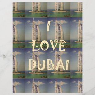Iconisch Dubai: "Ik hou van Dubai" Vector Grafisch Briefhoofd