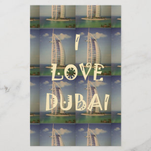 Iconisch Dubai: "Ik hou van Dubai" Vector Grafisch Briefpapier