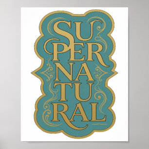 Iconisch Goud SUPER NATUURLIJK Schrift Poster