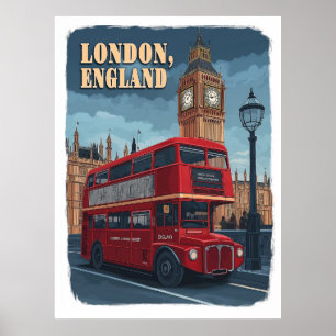 Iconisch Londen: een vintage reis Poster