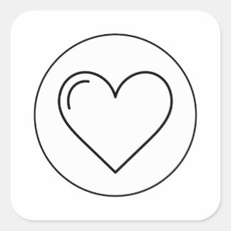 Iconisch Minimaal Hart Vierkante Sticker