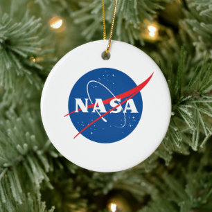 Iconisch NASA Keramisch Vakantie Ornament (Circle)