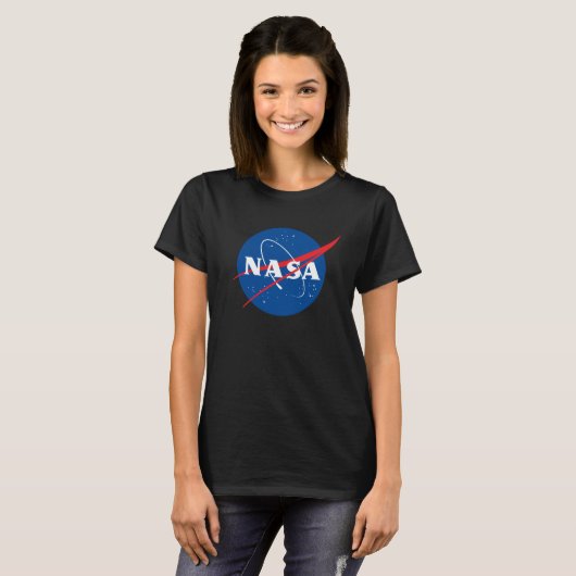 Iconisch NASA T-shirt voor dames (Eclipse Black) (Voorkant volledig)