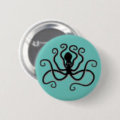 Iconisch octopus uit Minoan Marine Style Pottery Ronde Button 5,7 Cm (Voorkant /achterkant)