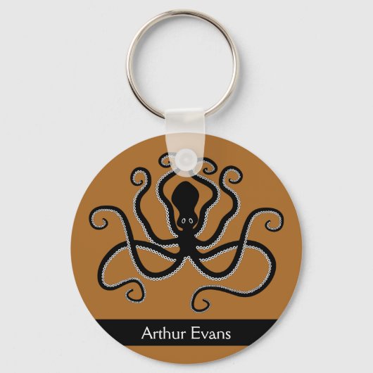 Iconisch octopus uit Minoan Marine Style Pottery Sleutelhanger (Voorkant)