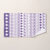 Iconisch patroon voor Paarse en witte rows Bad Handdoek (Handdoek)