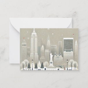 Iconisch standbeeld Liberty & NYC skyline vakantie Notitiekaartje