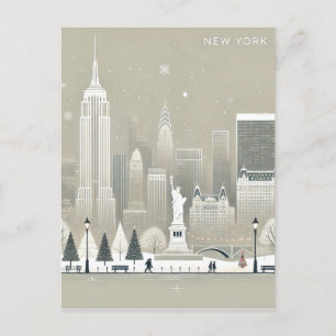 Iconisch Vrijheidsbeeld & NYC Skyline Holiday Briefkaart