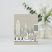 Iconisch Vrijheidsbeeld & NYC Skyline Holiday Briefkaart (Staand voorkant)