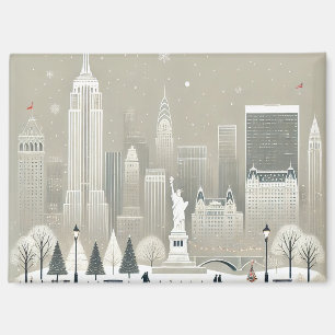 Iconisch Vrijheidsbeeld & NYC Skyline Holiday Magneet