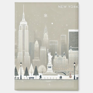 Iconisch Vrijheidsbeeld & NYC Skyline Holiday Magneet