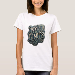 Iconisch Zilver NO LIMITS Tekst Design T-shirt