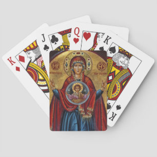 Iconische 15e eeuw Mary met Christus Kind Pokerkaarten