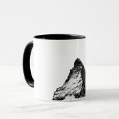 Iconische alpiene bergmatterhorn in het zwart mok (Voorkant links)