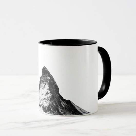 Iconische alpiene bergmatterhorn in het zwart mok (Voorkant rechts)