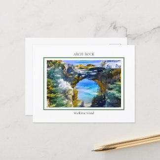 Iconische Arch Rock op Mackinac Island, MI Briefkaart