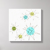 Iconische atomaire sterbursts omwikkeld doek canvas afdruk (Voorkant)