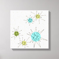 Iconische atomaire sterbursts omwikkeld doek