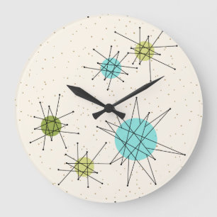 Iconische atoomstoten rond de wandklok grote klok