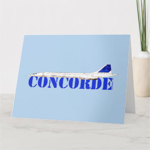 Iconische Concorde Jet met Bold Blue Typography Bedankkaart