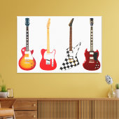 ICONISCHE ELEKTRISCHE GITAREN 32x48 Canvas Afdruk (Insitu (Woonkamer))