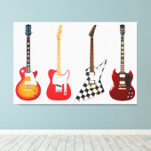 ICONISCHE ELEKTRISCHE GITAREN 32x48 Canvas Afdruk (Insitu (Houten vloer))