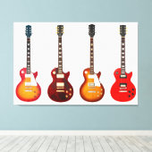 ICONISCHE ELEKTRISCHE GITAREN 32x48 Canvas Afdruk (Insitu (Houten vloer))