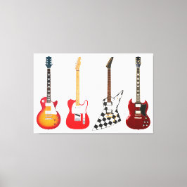 ICONISCHE ELEKTRISCHE GITAREN 40x60 Canvas Afdruk