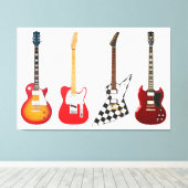 ICONISCHE ELEKTRISCHE GITAREN 40x60 Canvas Afdruk (Insitu (Houten vloer))